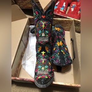 Old Gringo Women's Klak Skull Black Multicolor Cowgirl Boot